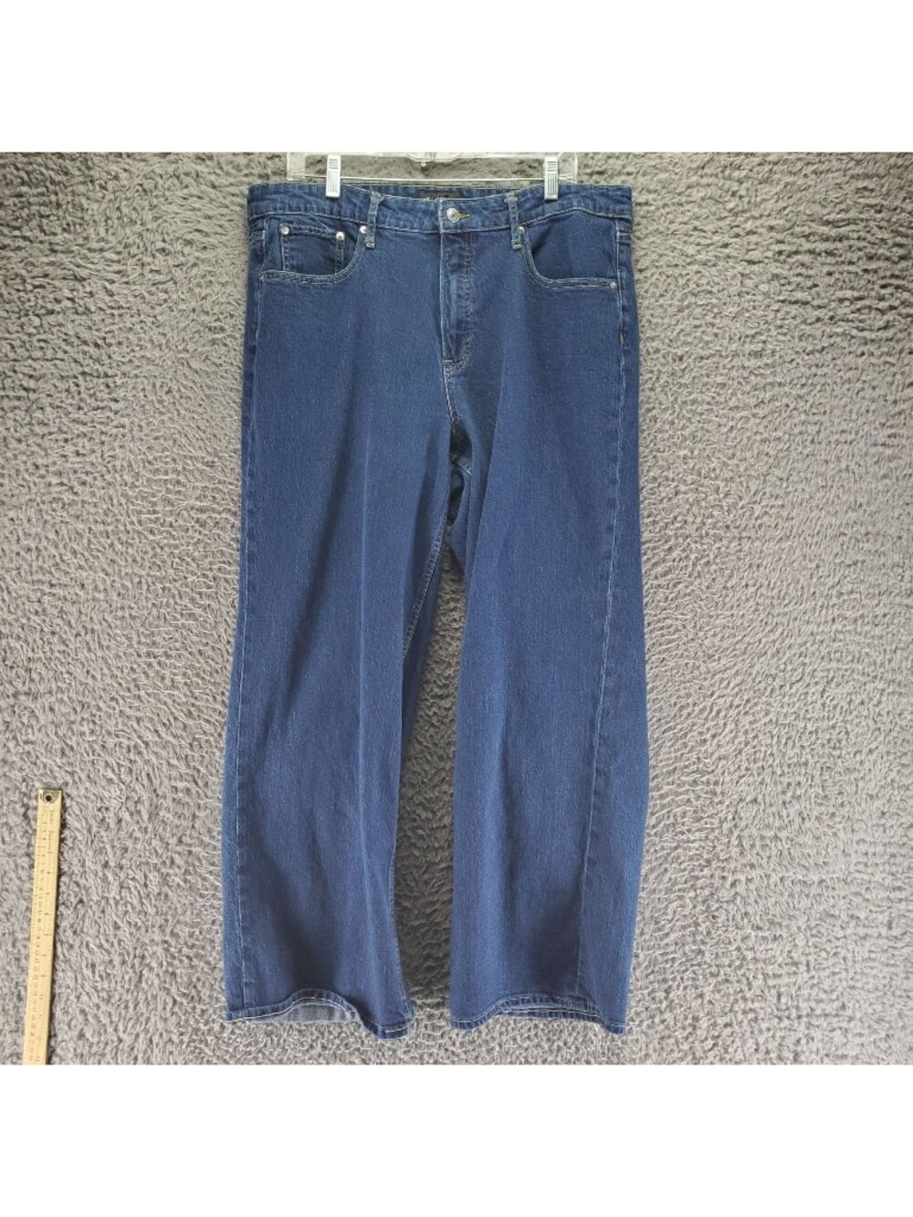 Free Assembly Jeans Womens 18 Blue Full Wide Straight Organic Cotton Denim *Read